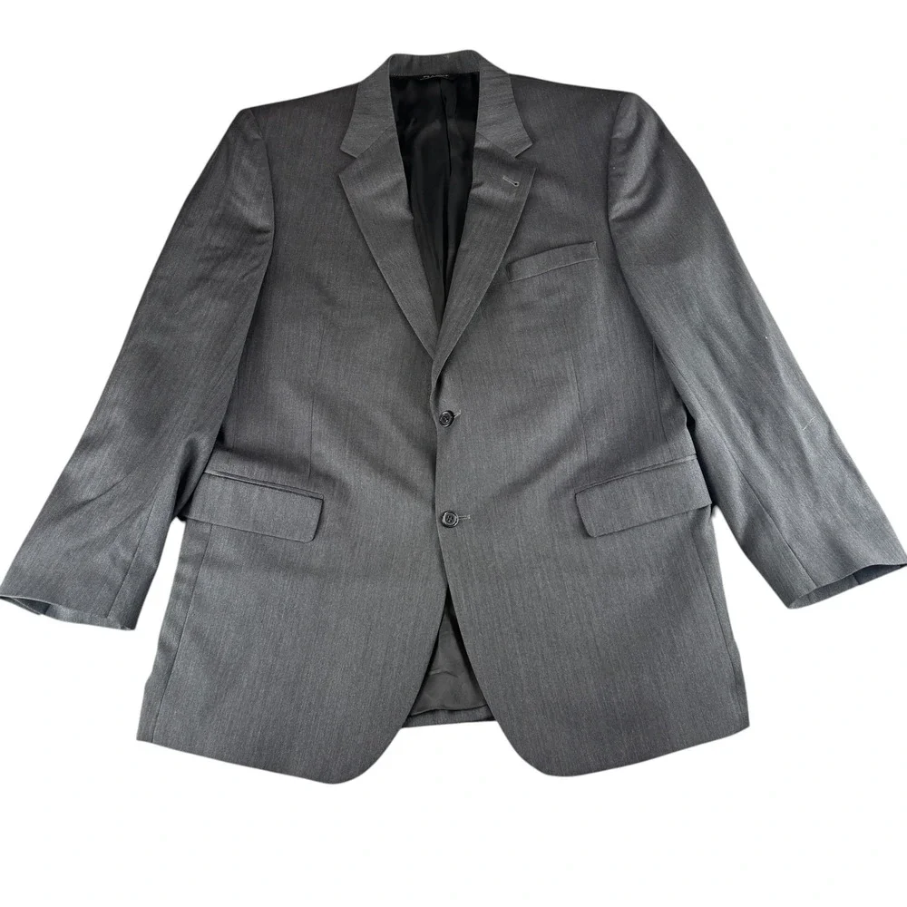 Jos A Bank Signature Collection Blazer 46L Men Charcoal Gray 100% Wool Suit Coat